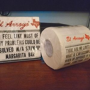 El Arroyo cocktail napkins and toilet paper roll